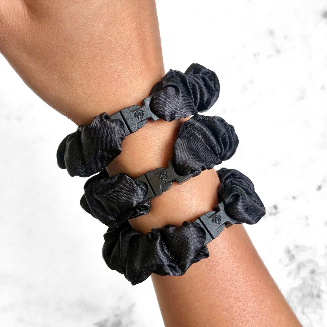 MINI 3-Pack Neutral Buckle Scrunchies Bundle - No Snagging, No Tangles