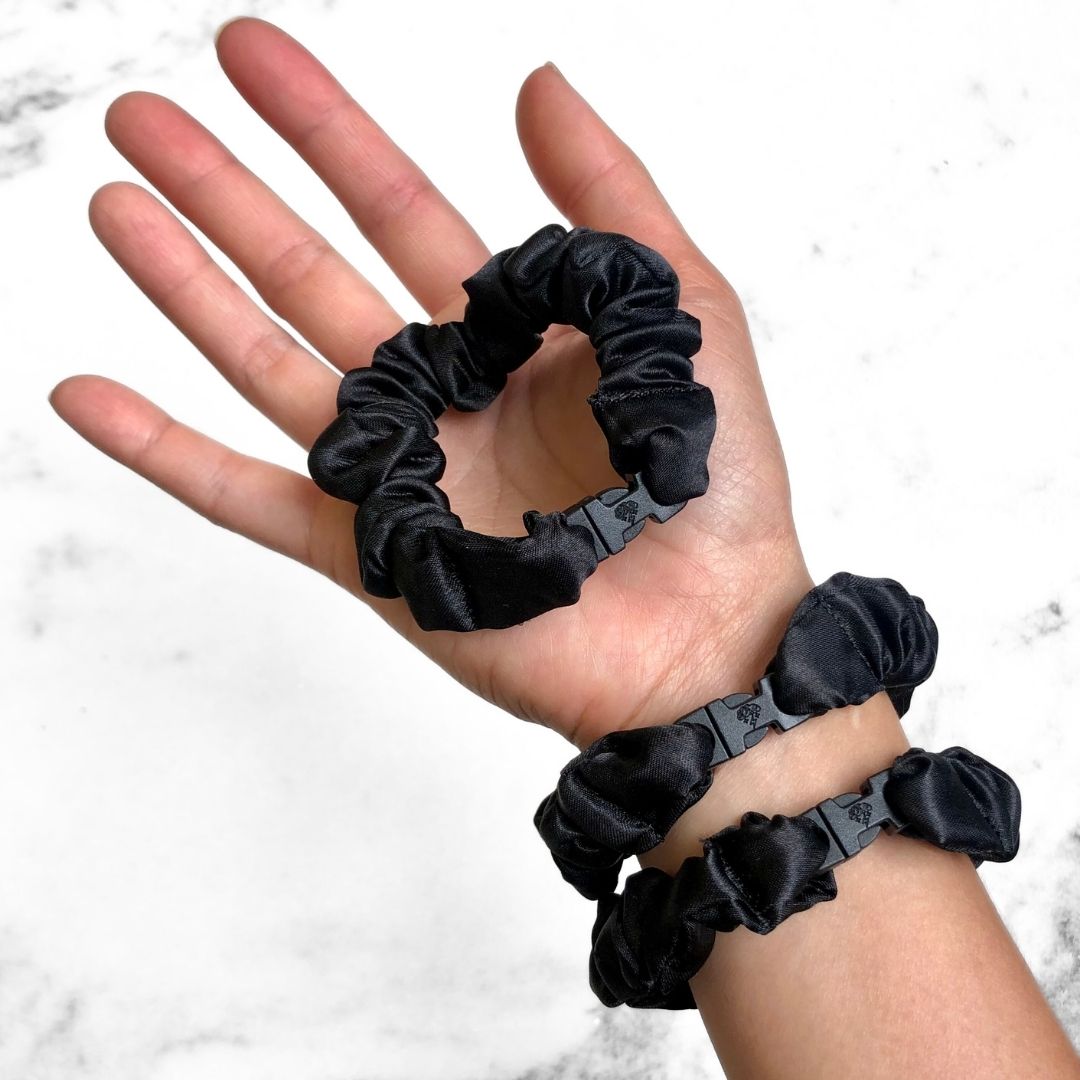 MINI 3-Pack Neutral Buckle Scrunchies Bundle - No Snagging, No Tangles