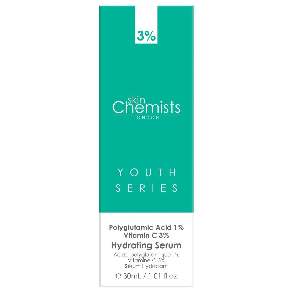 Hydrating Serum Polyglutamic Acid 1%, Vitamin C 3% 30ml