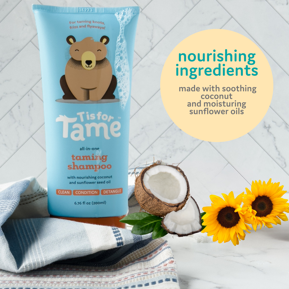 3-in-1 Baby Hair Shampoo, Cleanses, Conditions & Detangles