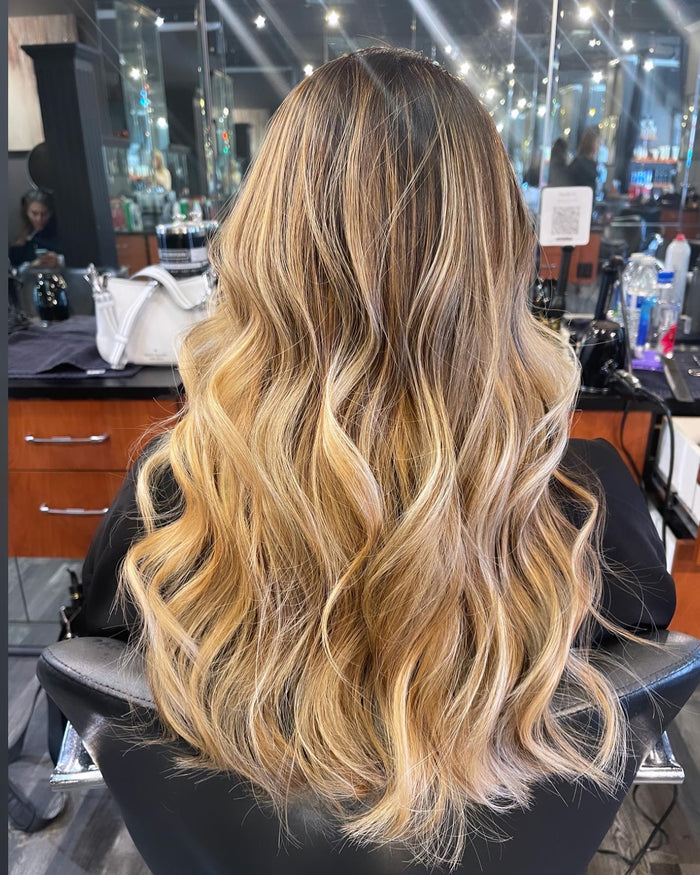 Hair Dynamics salon Fort Lee NJ — honey blonde balayage