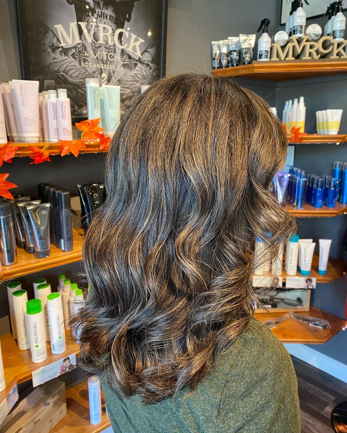 Hair Dynamics salon Fort Lee NJ — brunette dimensional waves