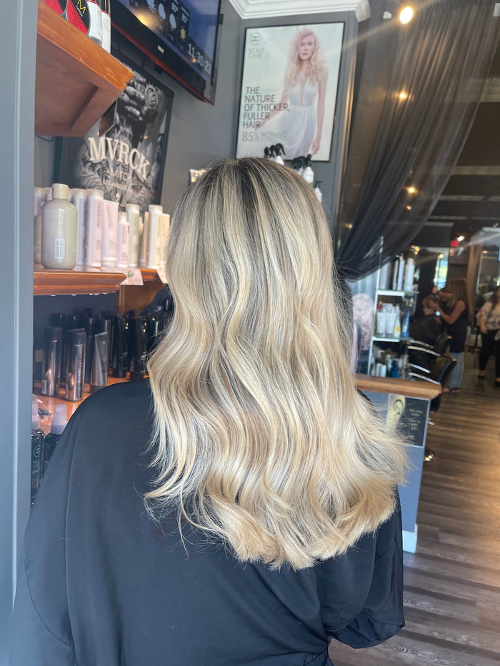 Hair Dynamics salon Fort Lee NJ — icy blonde waves